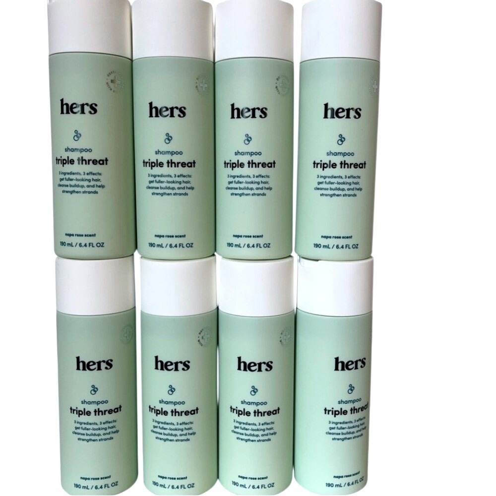 Hers Thickening Shampoo Triple Threat Napa Rose Scent Set Of 8 New Sealed